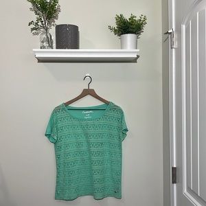 4 for 25 🌻Aeropostale short sleeve mint top with lace front